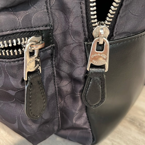 Coach Signature Small Black Backpack 🎒 Nylon and Leather - Unisex - Picture 4 of 14